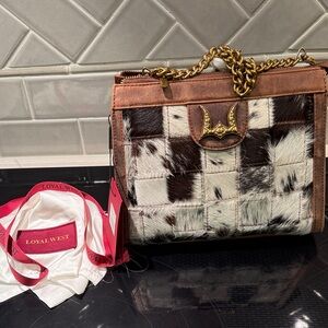 LOYAL WEST Luxury Calfskin and Cowhide Leather Crossbody bag